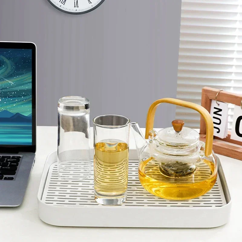 Rectangular Tea Tabl Tray Home Kitchen Fruit Dessert Tray Tea Tray Tea Table Bathroom Soap Tray Coffee Tea Cutlery Holder