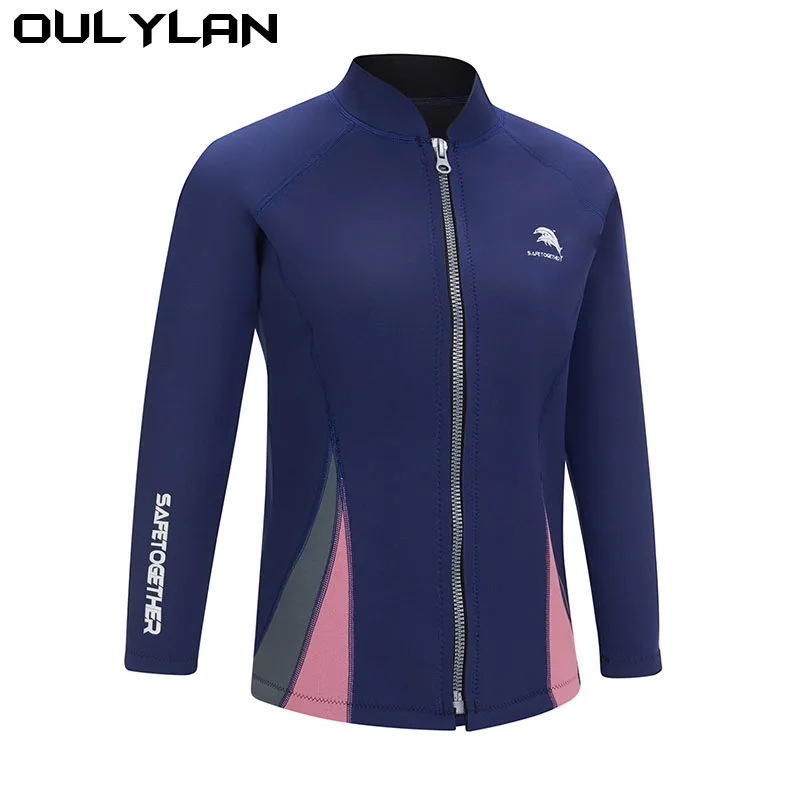 

Oulylan Swimming Swimsuit 2MM Women Diving Suit Diving Jacket Wetsuit Split Surfing Jacket Pants for Snorkeling Scuba