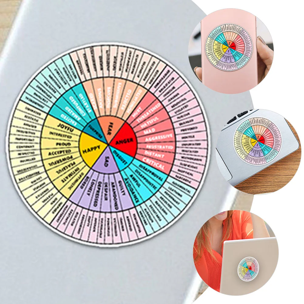 Emtional feeling Wheel Magnet Fridge Emotion Sticker Numbers Stickers Chart Whiteboard Locker countering Office Decor