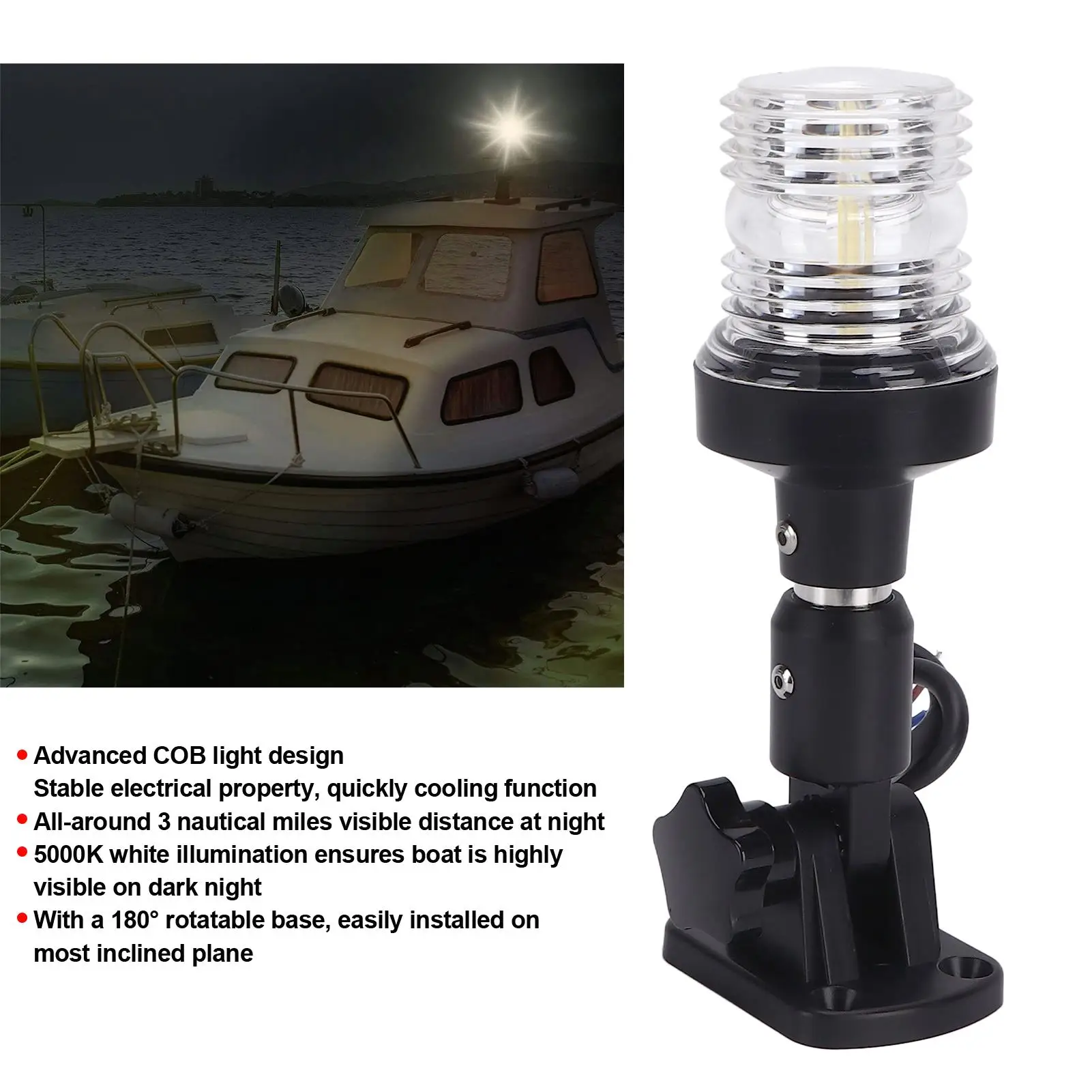 Waterproof Boat Anchor LED Navigation Light for marine Yachts & Fishing Boats