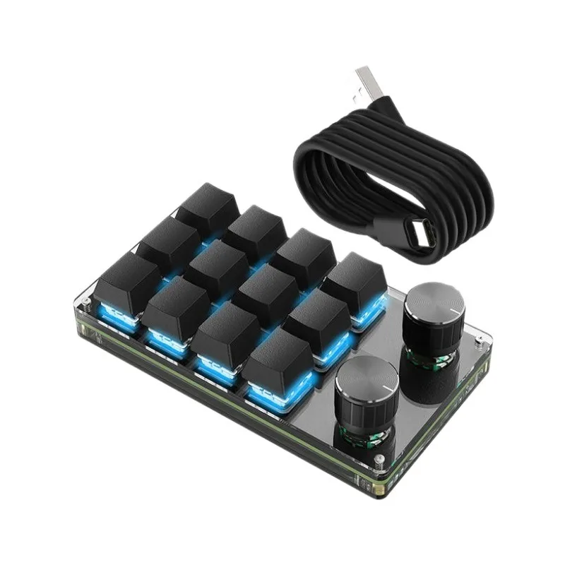 Custom Keypad Mechanical Game Knob Computer Clip Customized Hot Swap Keycaps Copy Paste Red Axis