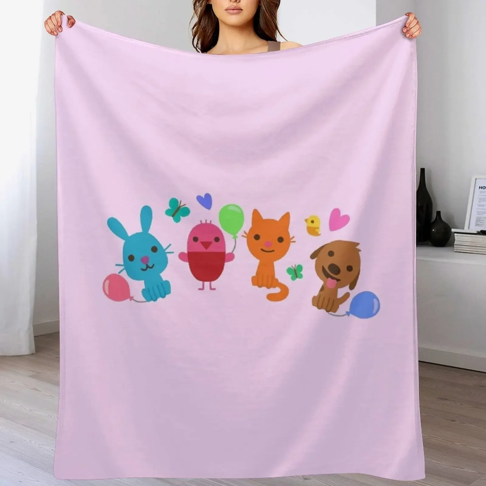 

Play SAGO mini Pink Throw Blanket wednesday manga Sofa Throw Luxury Thicken Blankets