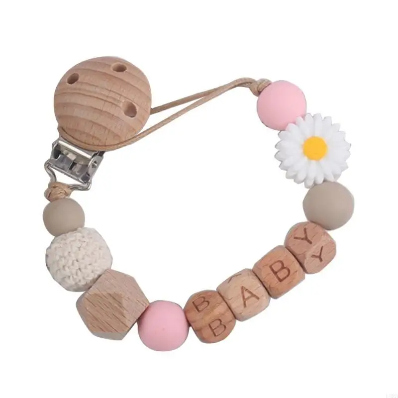

Baby Dummy Clip DIY Name Pacifier Holder Teether Toy Pacifier Chain Holder Gift L8RB