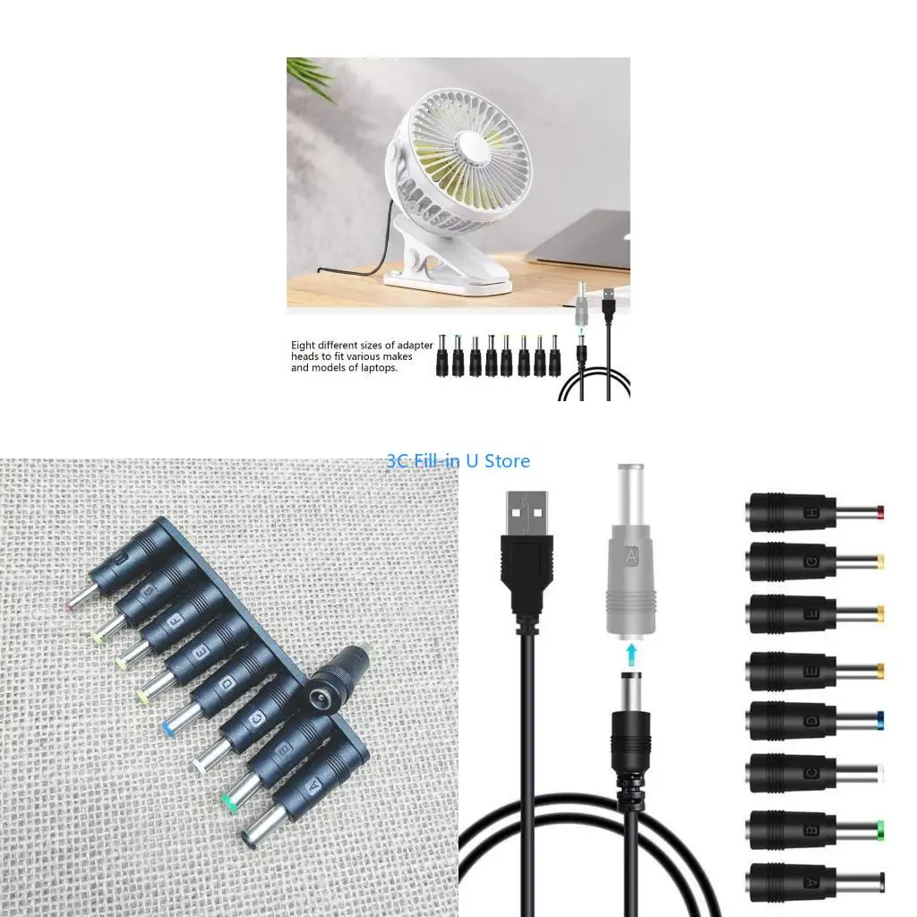 G8TA Universal Notebook Laptops Charging Adapters Power Converters 8 Connectors Tips