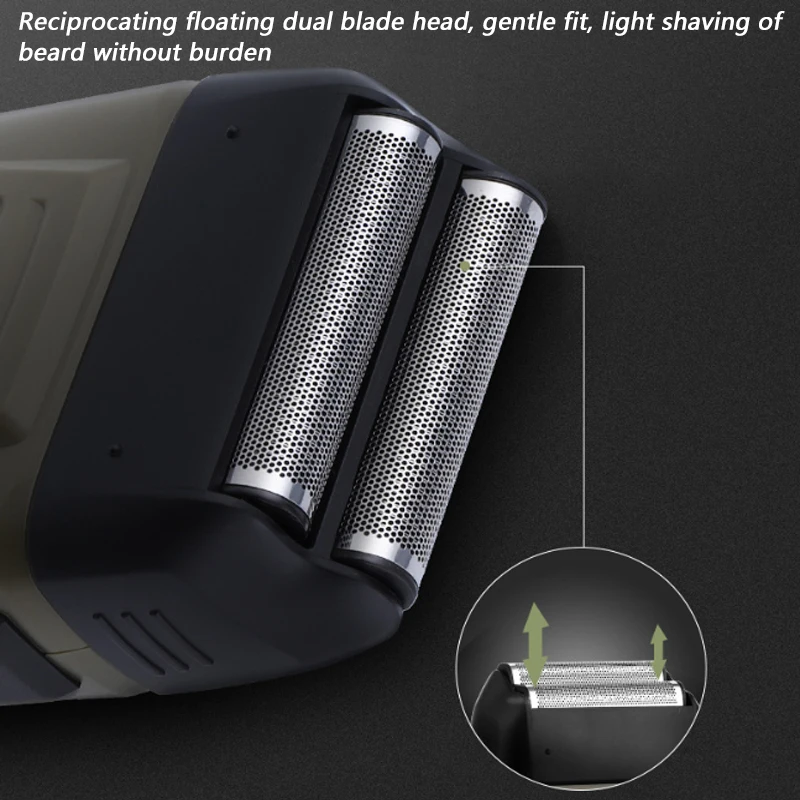 Electric Razor for Men 2 Blades Floating Head Foil Shaver Waterproof Wet Dry Beard Trimmer Portable
