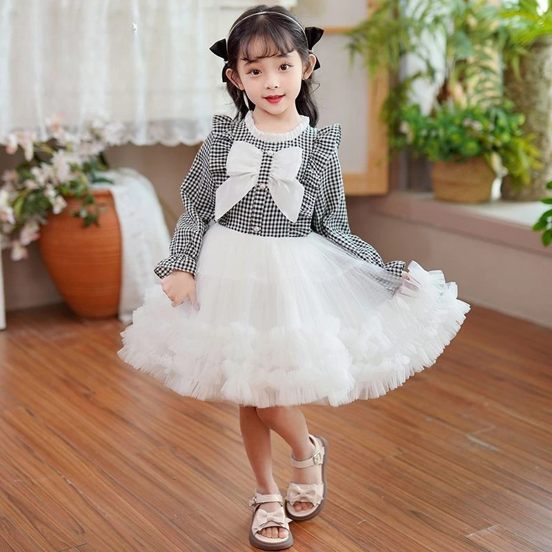 Girls' Dress Spring/Summer 2026 New Style Children's Elegant Princess Dress Little Girls' Mesh Puff Skirt 5
