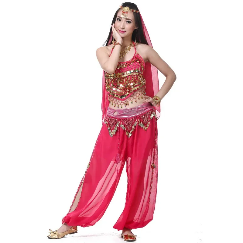 4 Pieces Adult Belly Dance Costumes Sets Women Bollywood Costume Indian Bellydance Costume Oriental Tribal Arabic Egypt 10 Color