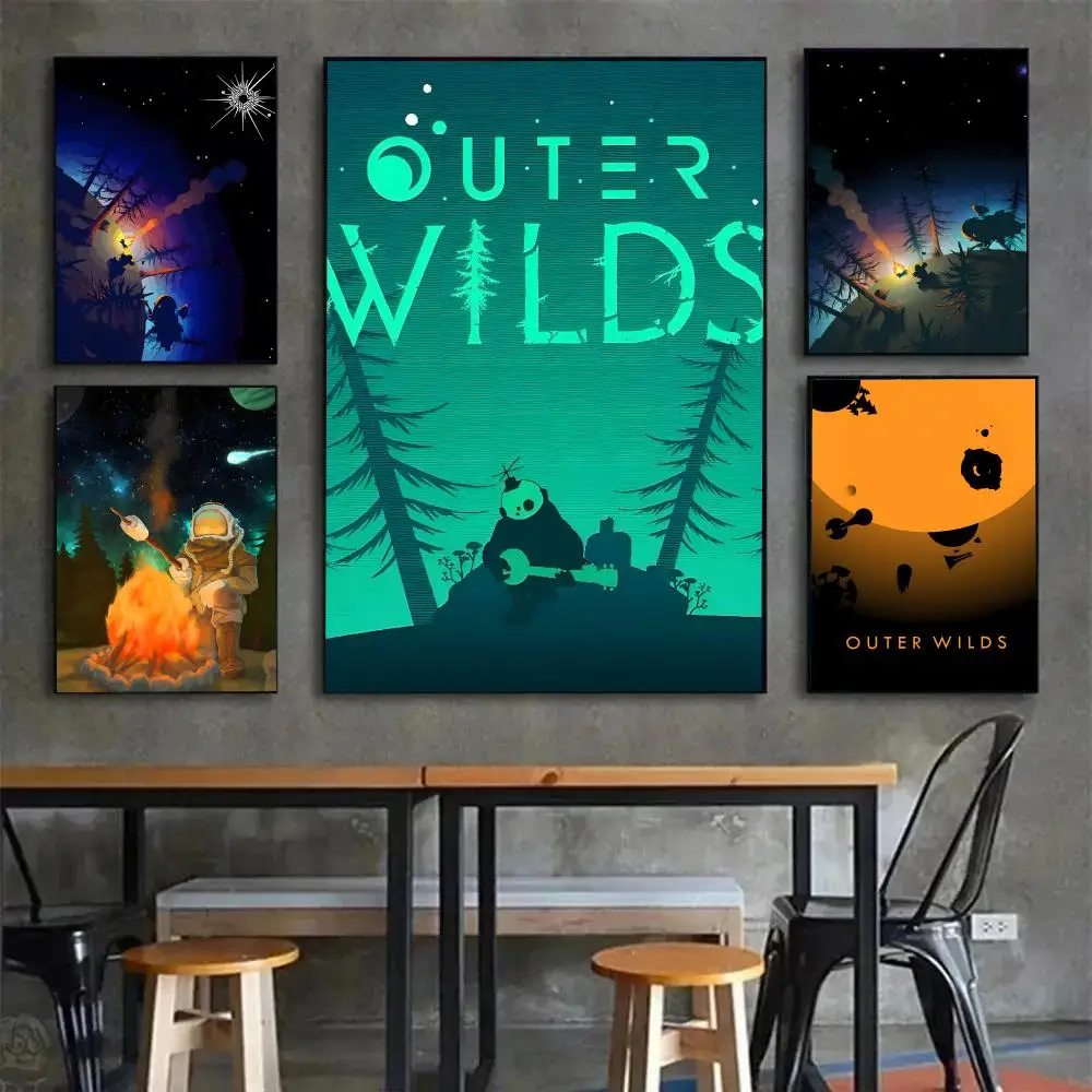 space exploration game O-Outer Wilds Poster Painting Wall Art Mural for Living Room Home Decor and Gifts