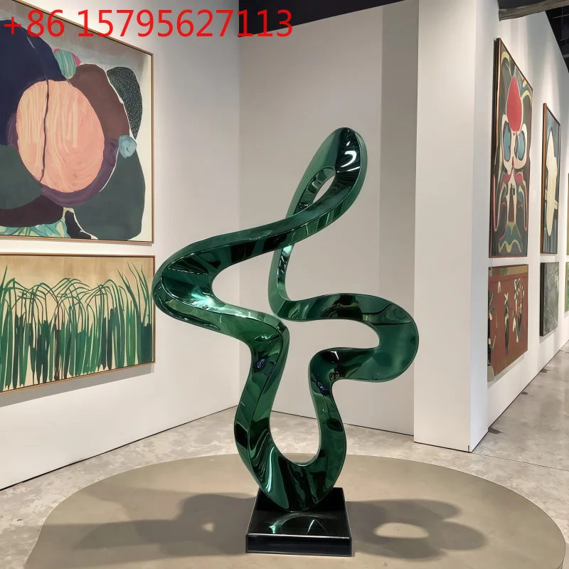 

Stainless steel abstract office Front desk Hotel Lobby Living room Conference Hall Corridor desktop sculpture art decoration