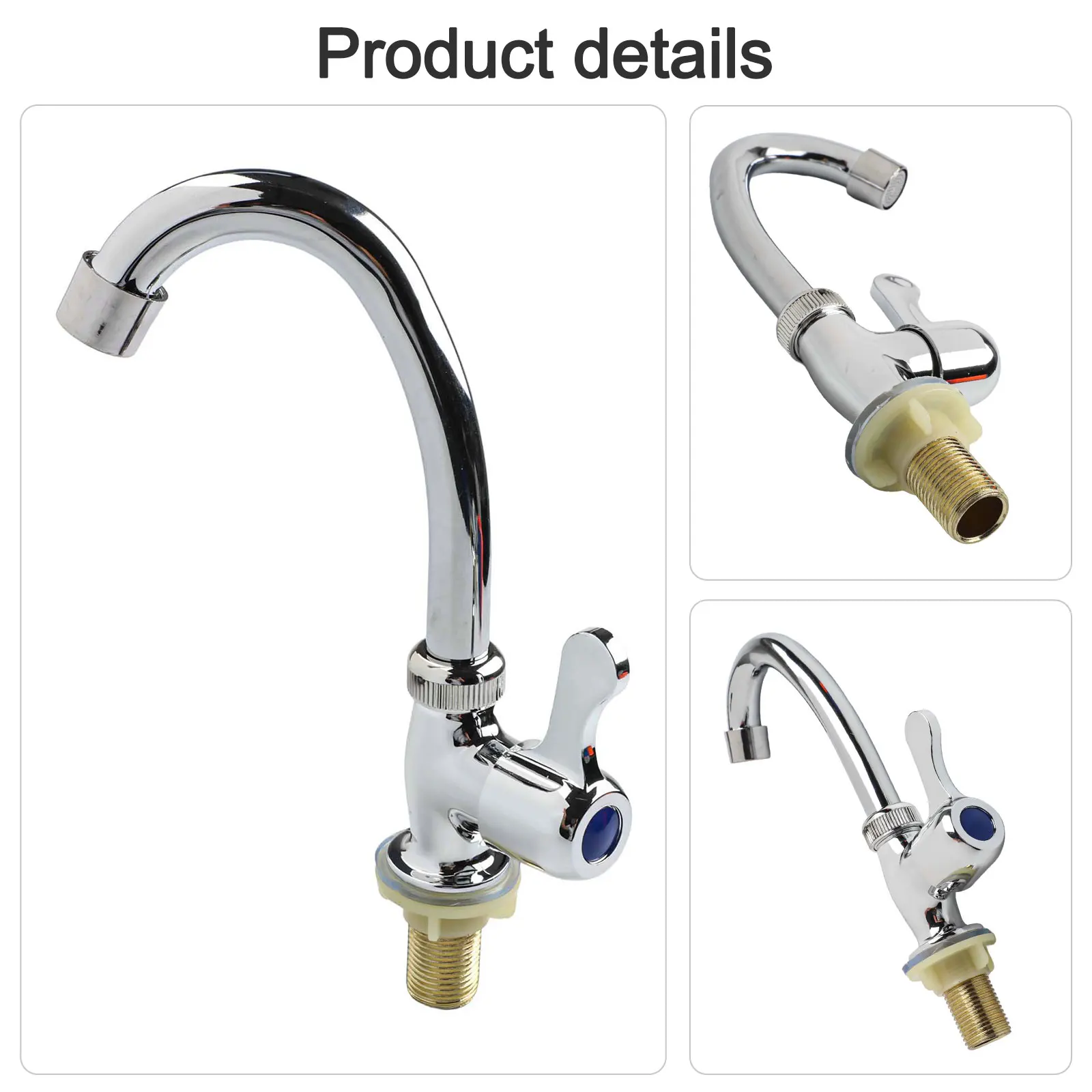 

Single Cold Water Kitchen Tap Constructed from Plastic Steel for Compatibility with Common Countertop Sink Types