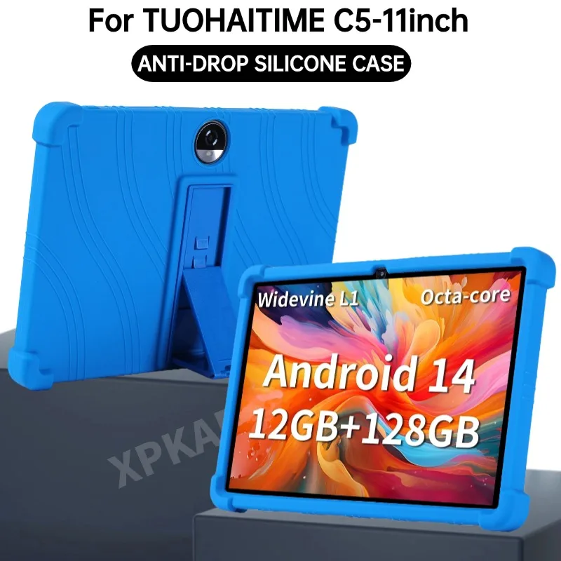 

For TUOHAITIME C5 Android 14 tablets 11inch Case Shockproof Cover Case Soft Silicon Stand Protective Shell