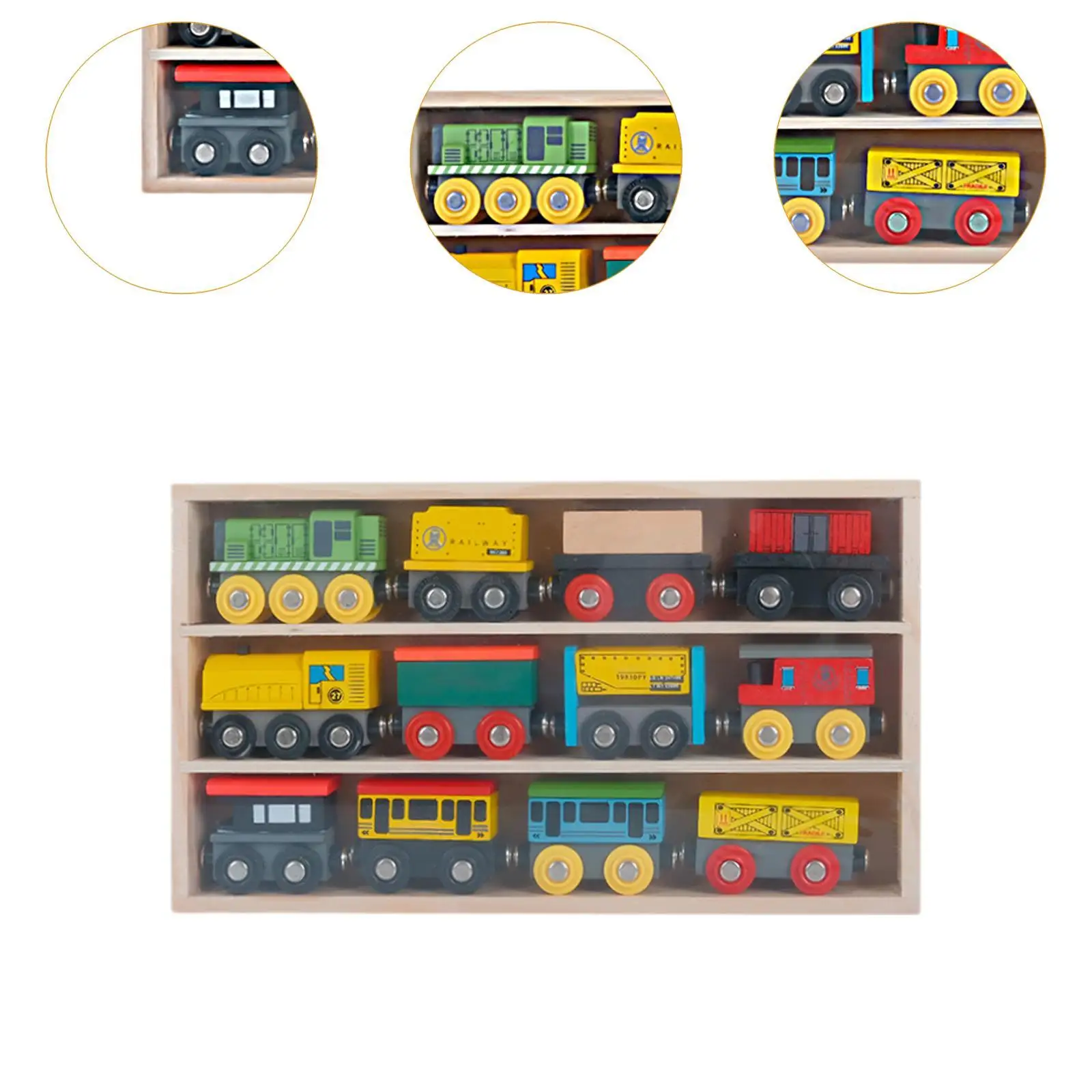 مجموعة ألعاب القطط الخشبية ألعاب القطار كتل المحرك الدقيقة لعبة القطار لعبة القطار للأولاد للأطفال الأولاد والبنات #5