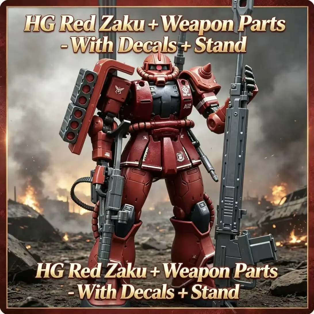 

024HG Char's Custom Old Type Red Zaku I HG 1/144 MS-05 Mech Assembly Model Kit Action Figures Desktop Decoration Doll Boy Toy