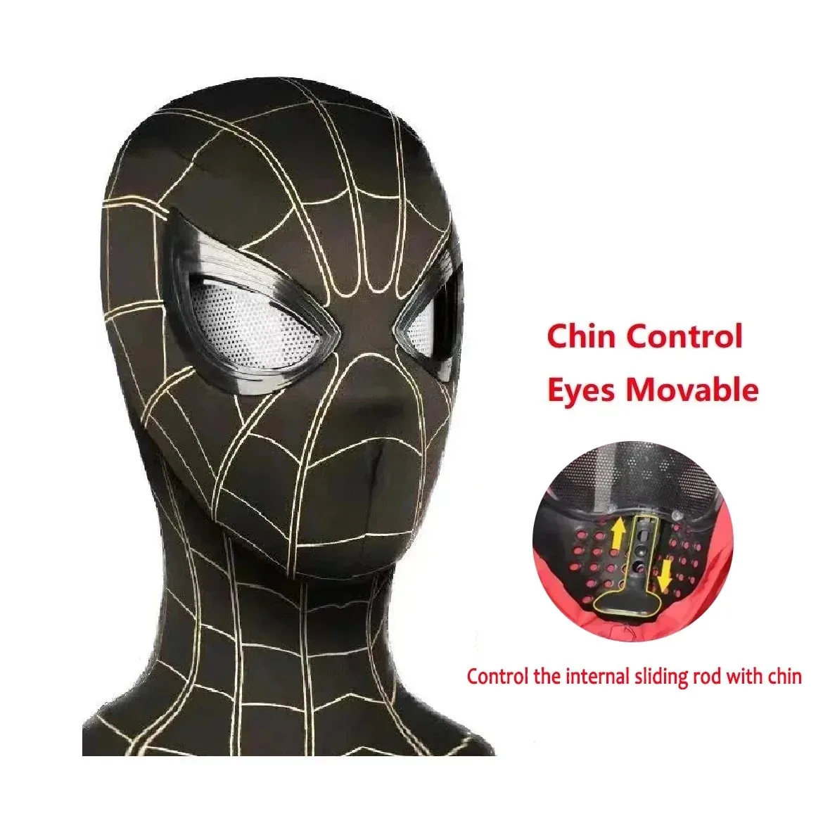 Beweegbare afstandsbediening ogen Spiderman masker Spiderman masker Peter Parker Halloween cosplay kostuum masker spandex stof materiaal