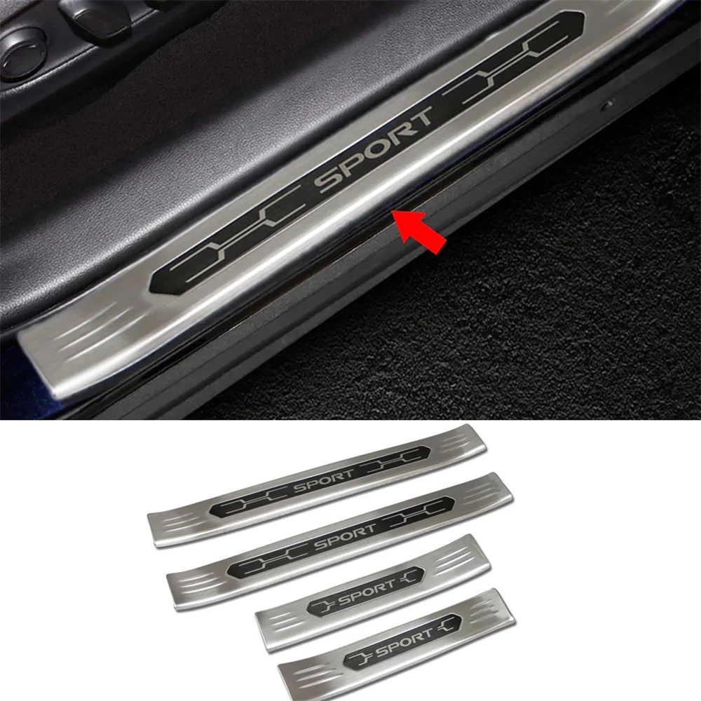 

For Toyota RAV4 2019--2025 Outside Door Sill Scuff Plate Guard Cover Trim Sport Style Stainless Steel Body Kit Accessories