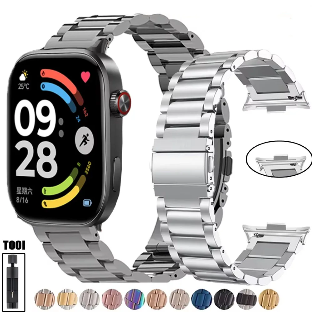 Edelstahlarmband für Redmi Watch 6 5 4 Luxus-Metallarmband Business-Armband Correa für Xiaomi MI Band 9 Pro/8 Pro Gürtel