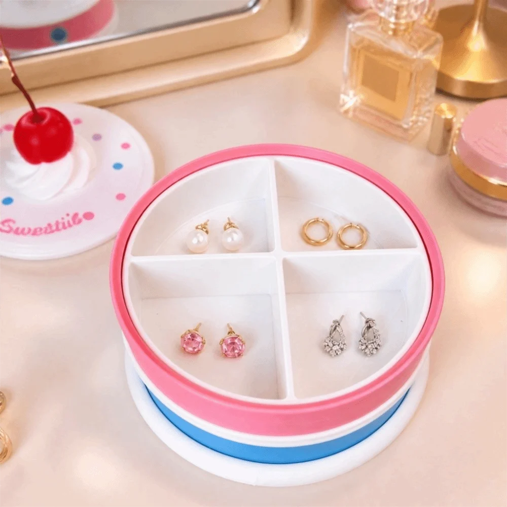 Cartoon Cake Shaped Jewelry Box Multi-Layer Multi-Layer Compartment Storage Case Dustproof Desktop Earring Storage Case