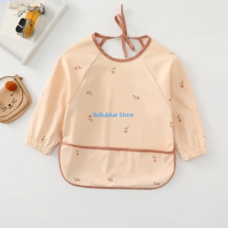 

Нагрудник-нагрудник для кормления мальчиков и девочек с карманом для ловли еды, многоразовый водонепроницаемый художественный