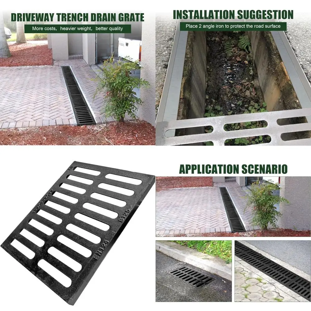 

20x16 Heavy-Duty Ductile Iron Grate for Outdoor Drainage Systems - Suitable for Garages, Factories, and Parking Areas