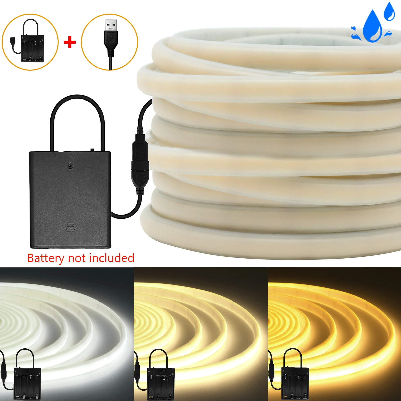 Outdoor Usb Power Strip - 배터리 구동 5V COB LED 스트립