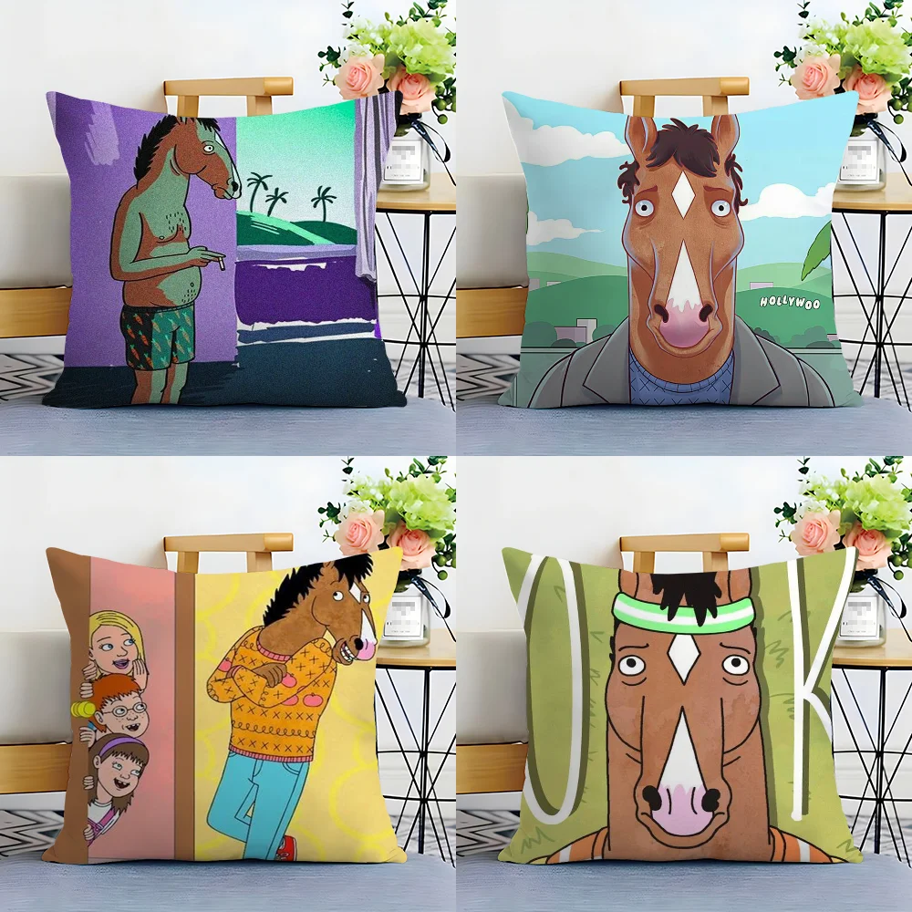 B-BoJack Horseman Custom Pillow Case Plush Fabric Soft  Pillowcase Double Sided Print Cushion Cover Household Gifts