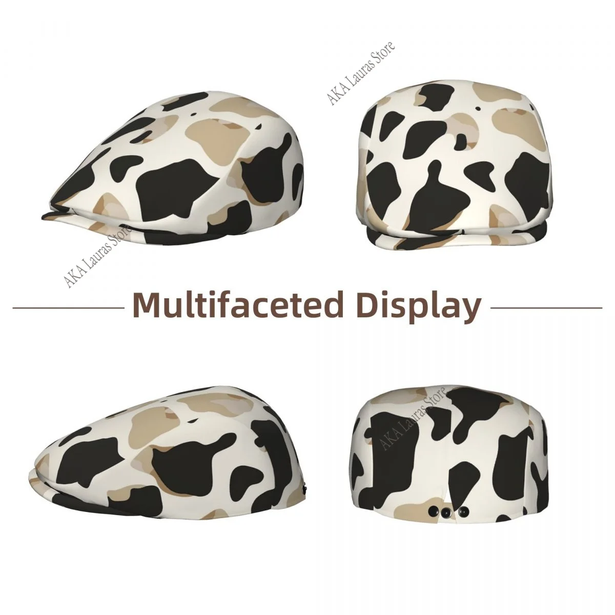 Winter Hat Male Berets Abstract Cow Print HJat for Women