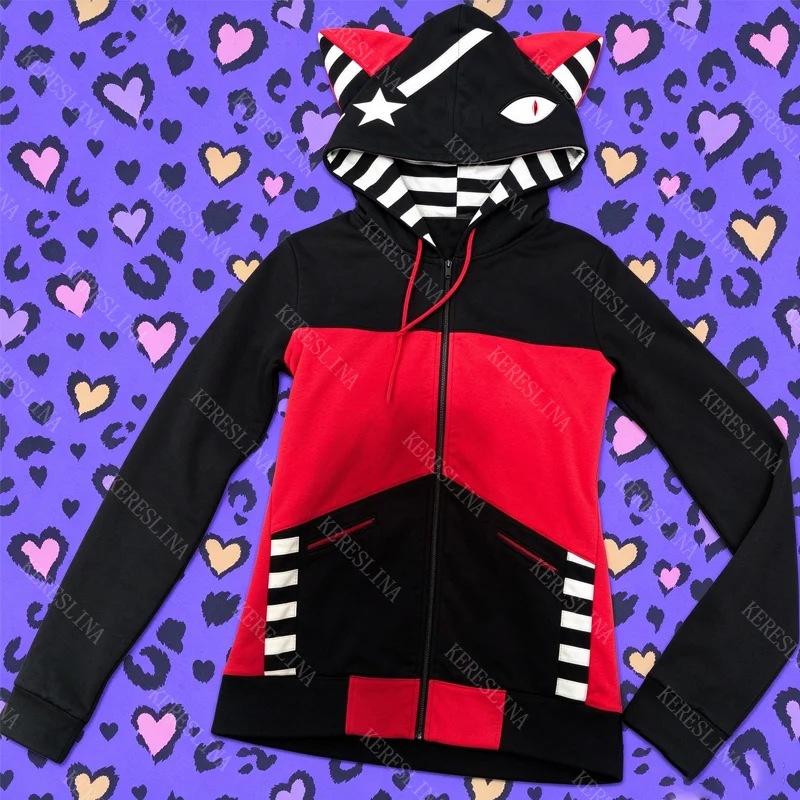 Striped pattern printed autumn/winter women's hooded pullover hoodie jacket Harajuku High Street 2000s aesthetic women's hoodie