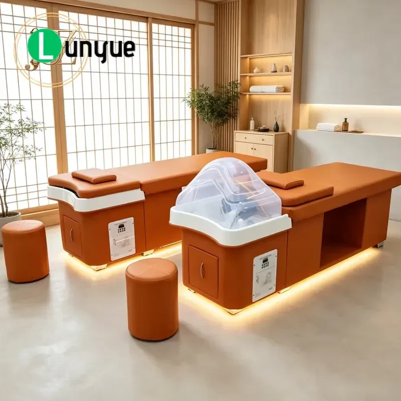 Multifunctional Electric Thai Shampoo Massage Bed with Waterfall Hot Water Heater Spa Treatment Chair for Beauty Center