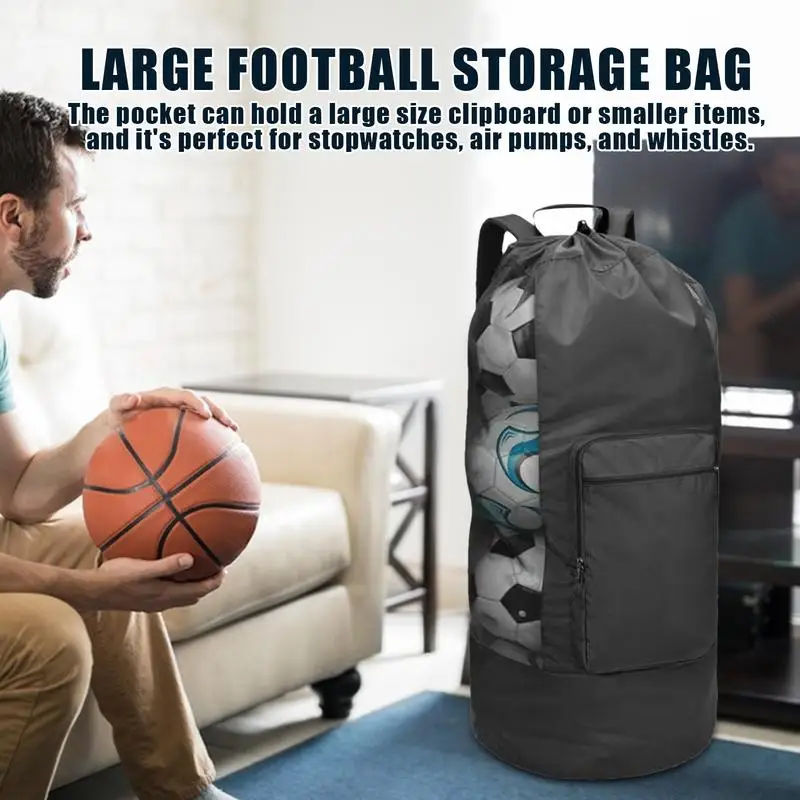 

Mesh Sports Bag For Balls Mesh Storage Bag With Drawstring Multipurpose Volleyball Bags With Handle Portable Ball Bags For