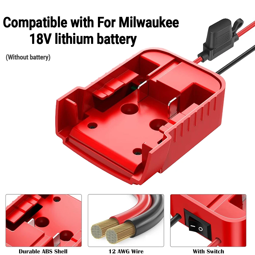 

Adapters Compatible with for Milwaukee 18V M18 Battery for Power Wheel Adapter, Battery Connector Conversion Kit with Switch