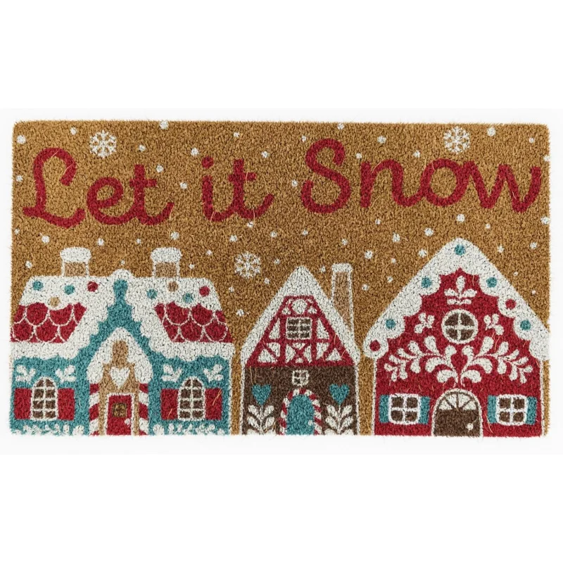 Christmas natural Job's tears door mat, fun and colorful holiday non slip floor mat 40X60cm