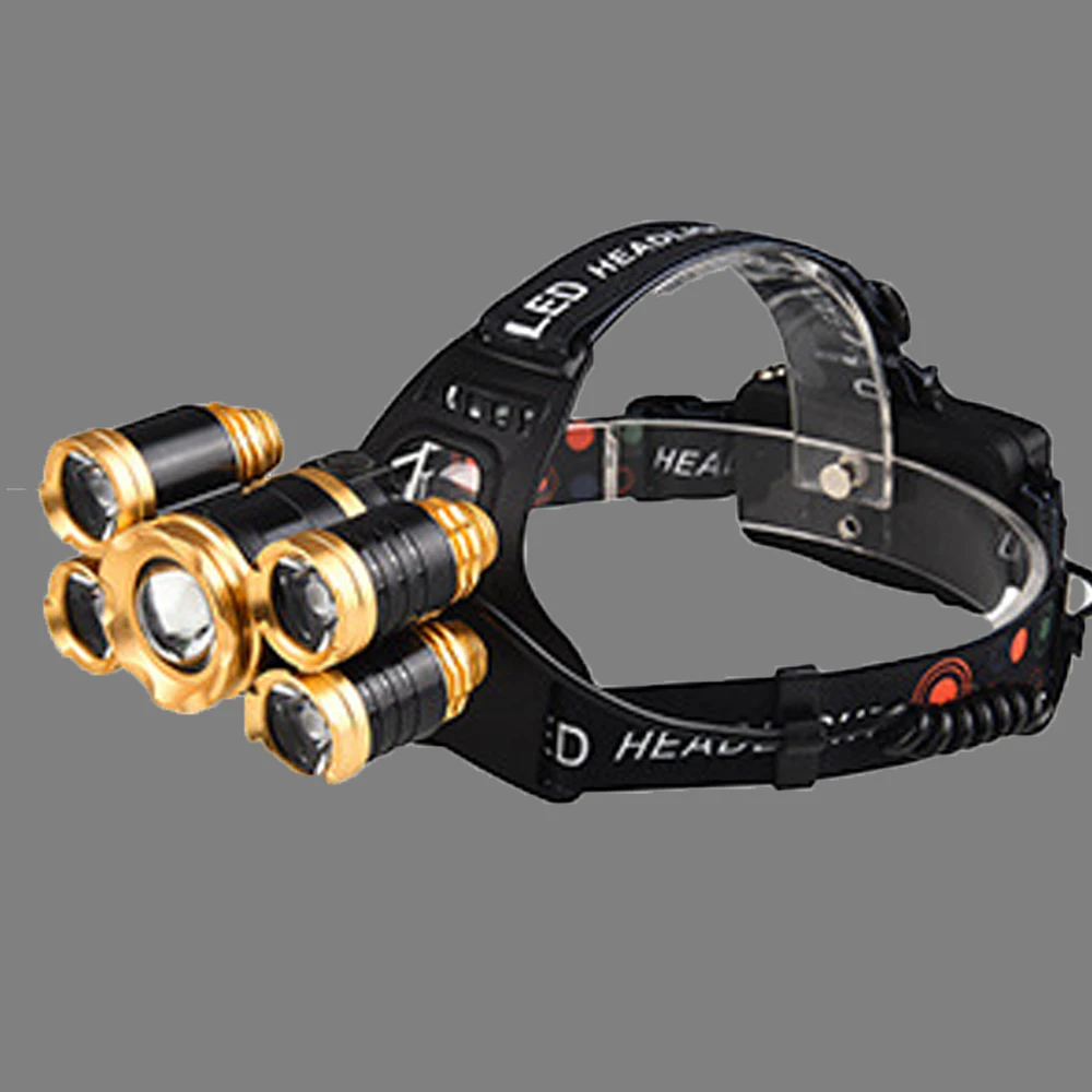 

Super bright LED Headlamp 10000LM 5LED Zoom Headlight Head Light Flashlight Outdoor Hunting Hiking Camping Flash Light