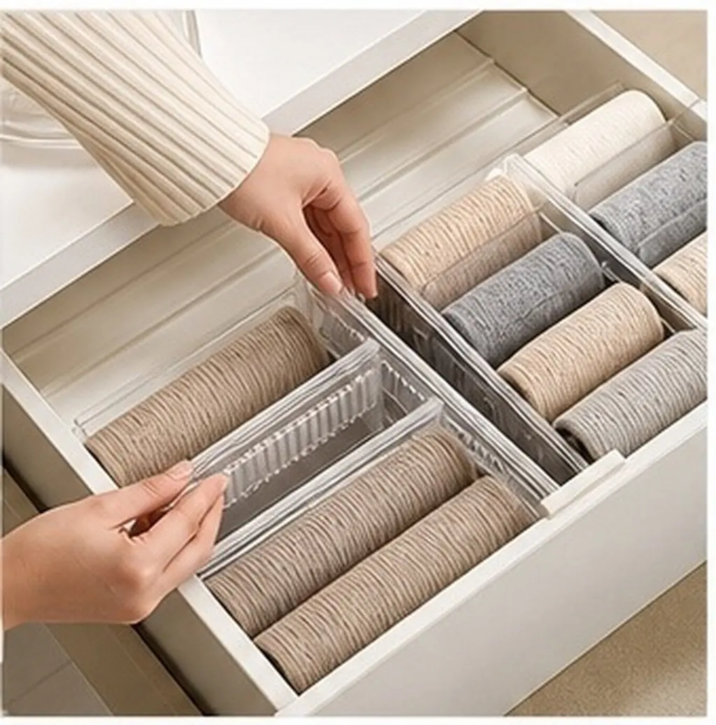 Adjustable Expandable Plastic Drawer Divider Retractable Organizer Board Home Storage Partition for Sundries Socks Makeup