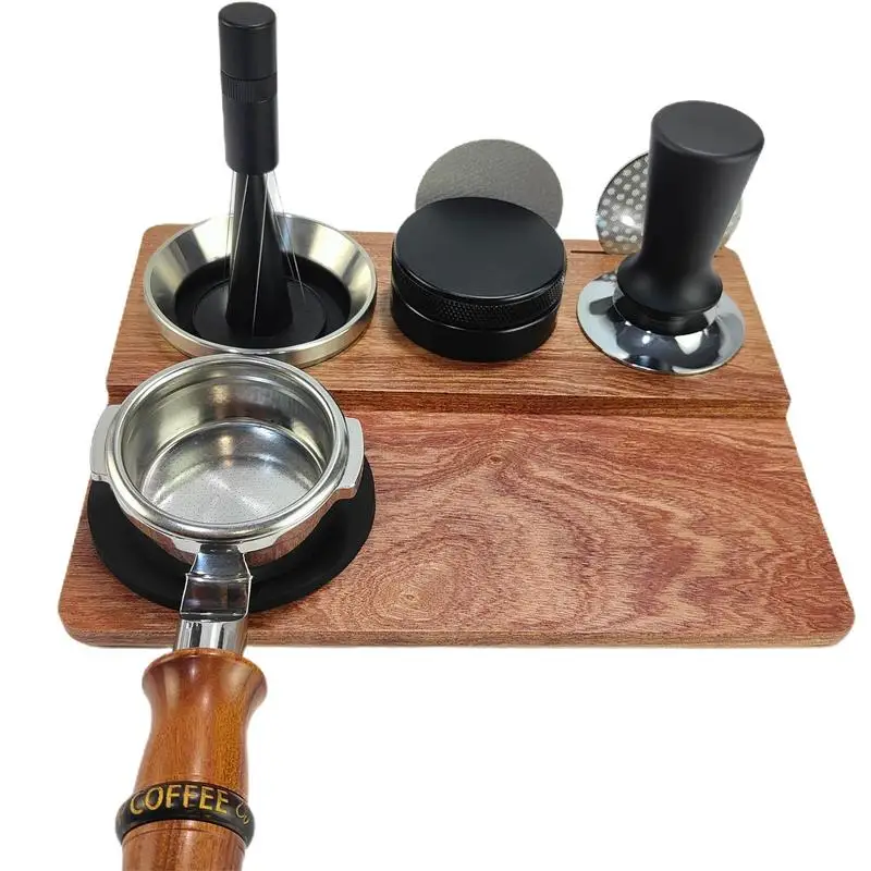 Espresso Tamper Station Wooden Coffee Tamper Stand Tamper Holder Espresso Stand Coffee Station Organizer 51/54/58mm Espresso