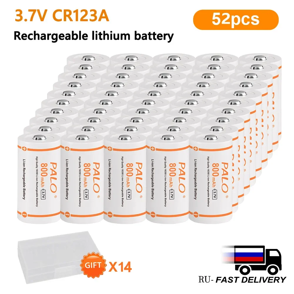 

PALO cr123a battery rechargeable 16340 3.7V 800mAh Li-ion batteries For LED Flashlight cr123 cr17345 16340 16350 battery