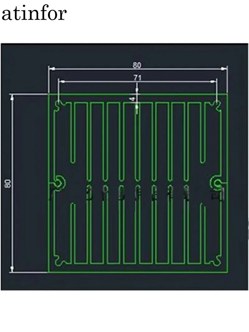 Imagem -02 - Atinfor 80x80 mm Quadrado de Alumínio Redondo Dissipador de Calor do Radiador para Resfriamento Refrigerador Eletrônico Dissipação de Calor do Chipset