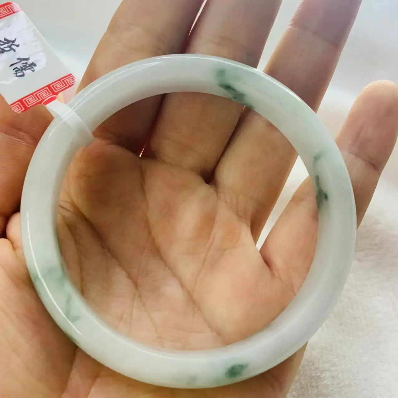 

One object, one picture, real natural light blue color 57mm jade bracelet