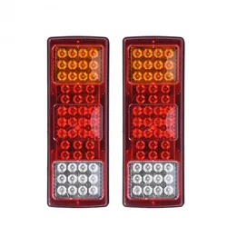 2PCS 24V LED Truck Car Rear Tail Lights Agricultural Vehicle Taillights 2 Inch Led Tail Lamp Truck Van Wagon Lorry Side Light