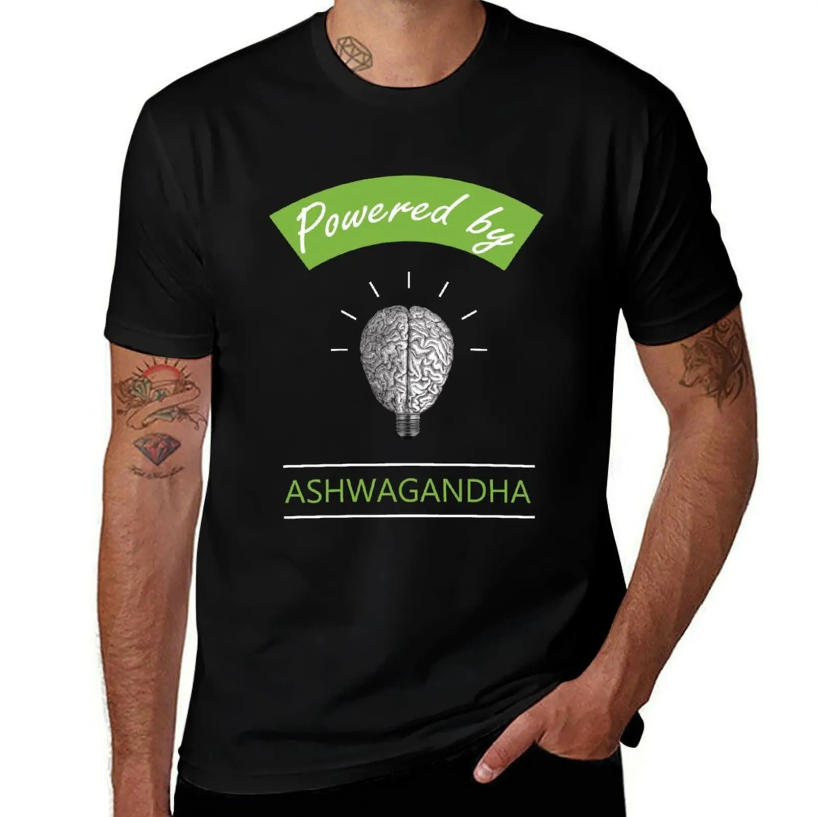 Powered by Ashwagandha T-Shirt Heavy Duty Casual Work Tee