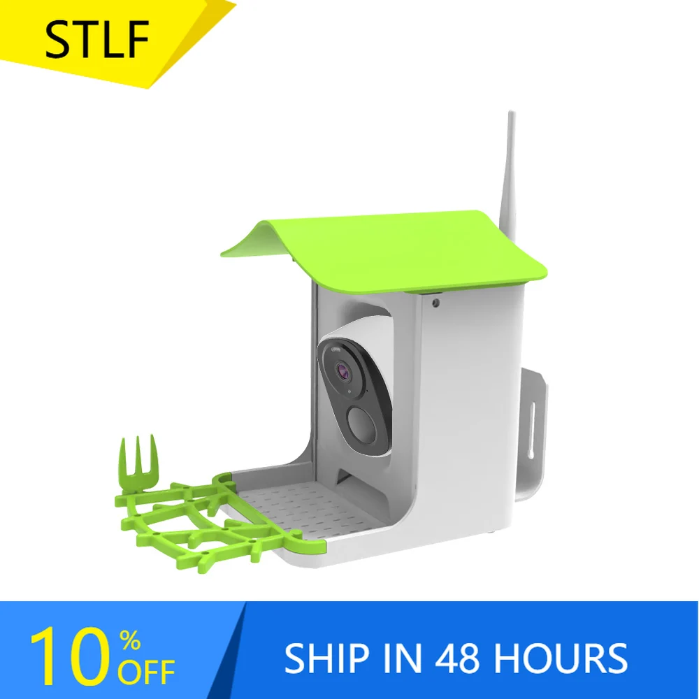 STLFSmart Bird Feeder HD CamerasMobiele app-bediening Weerbestendig buitenbewakingssysteem op zonne-energie