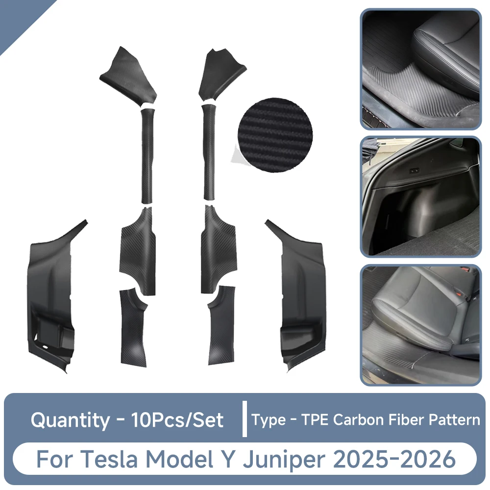 Für Tesla Model Y Juniper Zubehör TPE Türschwellenschutz Kofferraum-Heckklappe Seitenwand Schutzfolien für die Mittelkonsole – Detail 40