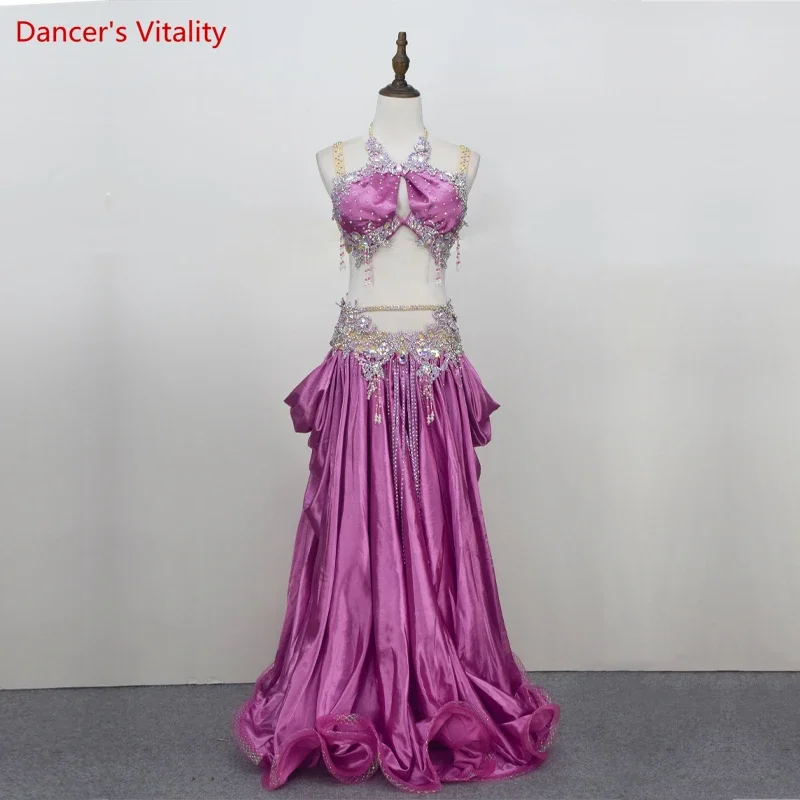 Conjunto de traje profesional de danza del vientre para mujer, traje de actuación de danza del vientre, ropa de Baile Oriental personalizada, Ropa