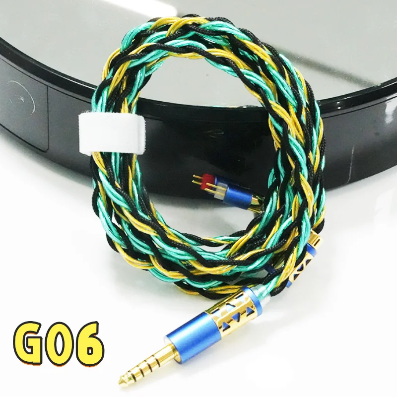 

XINHS HIFI G06 8-Core Black Green Silver Plated Copper Alloy Earphone IEM Cable With 3.5mm/4.4mm/2.5mm Plugs/ MMCX/2Pin/IE900