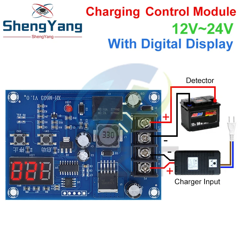 TZT XH-M603 Charging Control Module 12-24V Storage Lithium Battery Charger Control Switch Protection Board With LED Display NEW image 4