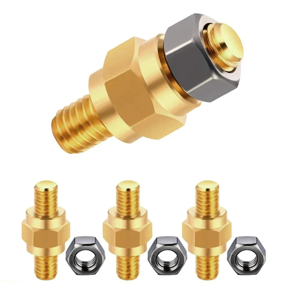 1/2/4pcs 3/8-16 Brass Battery Terminal Connectors For Car Heavy-duty Threaded Seamless Installation for Assorted Safe Connection