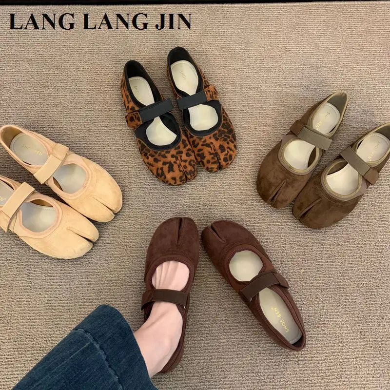 Women Tabi Ninja Shoes Flats Ballet Mary Jane Brand Mules Soft Microfiber Comfy Flat Shoes Fashion Split Toe Casual Loafer Mujer