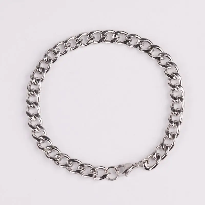 10 pieces 3/4.5/5/6/7/8/9mm Stainless Steel NK Bracelet For Men Women's  Cuban Chain Punk Style Fashion Jewelry Accessories