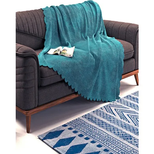 Else Carpet Else Turquoise Double Sided Slip-Resistant Chenille Sofa Sofa Bed Cover Sofa Throw