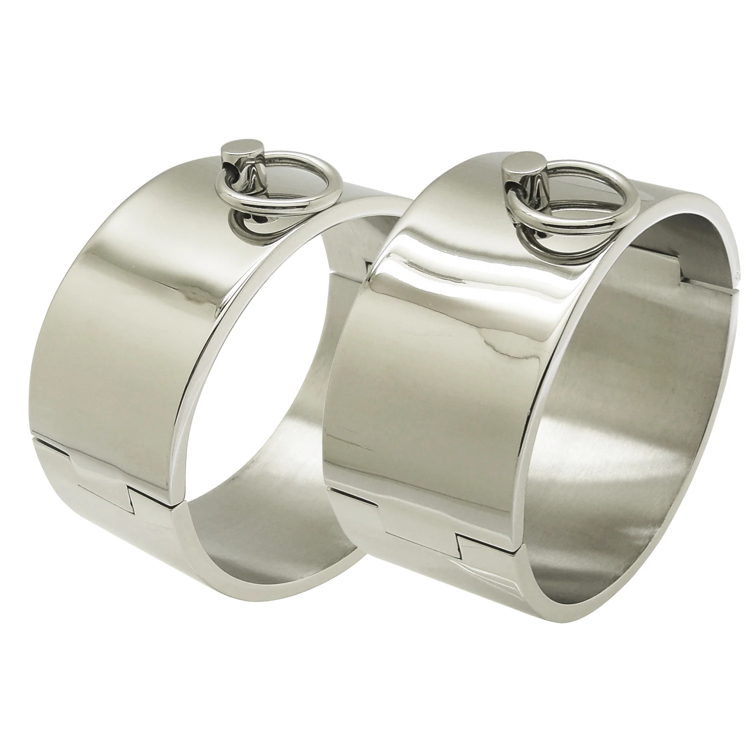 Brazalete bloqueable con puños de tobillo y muñeca de acero inoxidable, joyería para pulseras esclavas