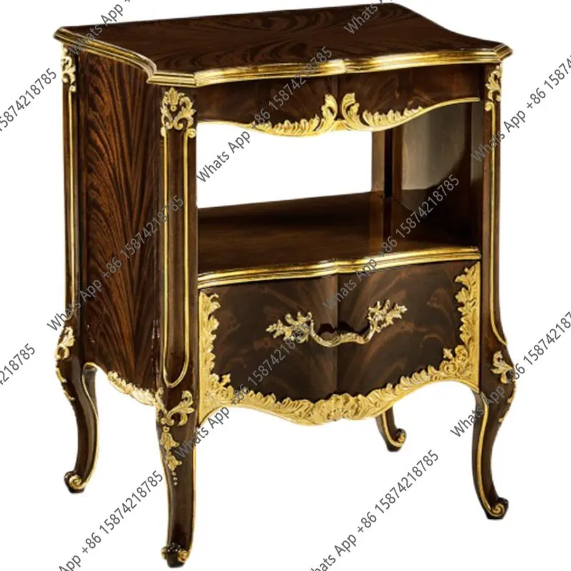 English bedside table European French bedroom storage bedside cabinet Neoclassical villa carved two chest cabinet